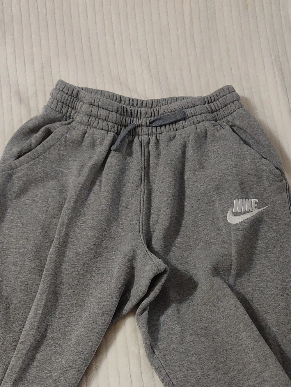 Nike Kids Gray Joggers with White Swoosh Girls XL